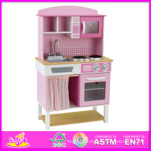 Juguete de la cocina del nuevo diseño 2014 para los niños, juguete de madera feliz de Itchen de la cocina para los niños, juego de cocina de madera del juego de simulación para el bebé W10c067